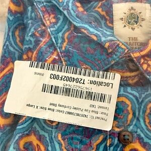 The Territory Ahead Vibrant Blue and Orange long sleeve Shirt